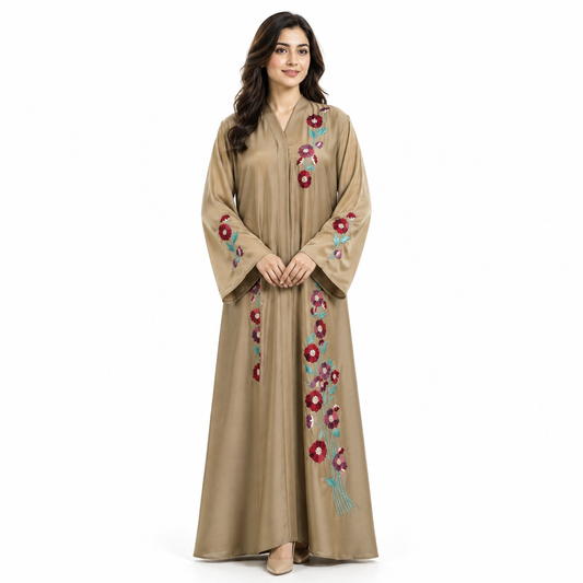 Naeem Boutique – Embroidered Front Open Abaya