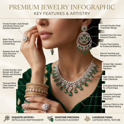 American Diamond Zircon Jewelry Set-23