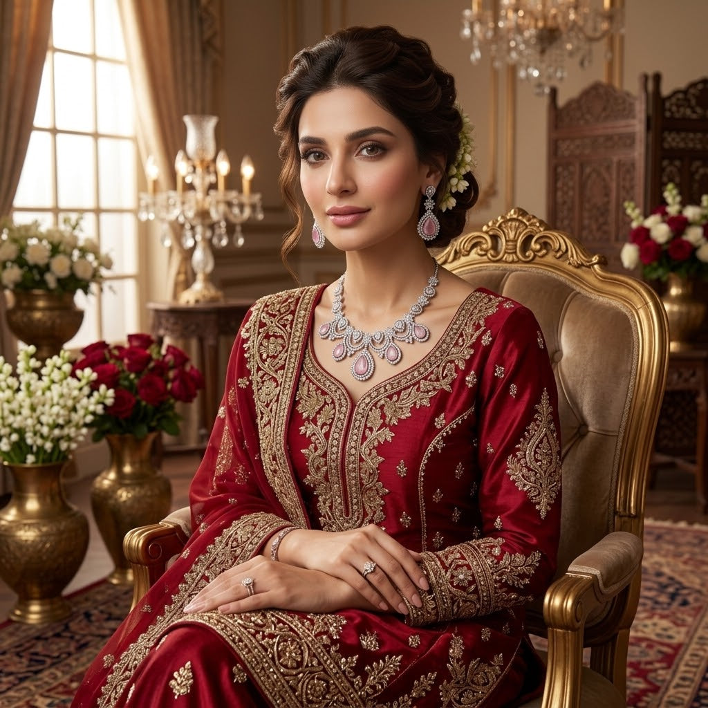 American Diamond Zircon Jewelry Set-22