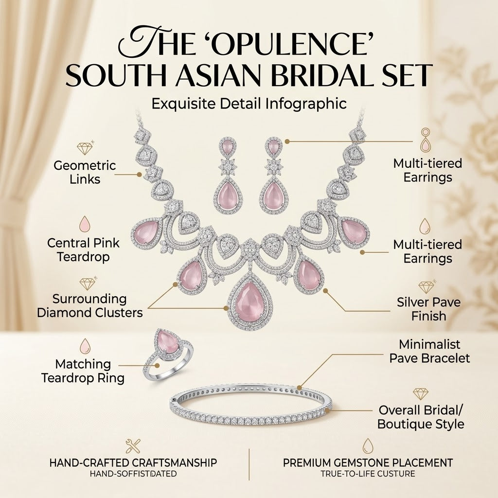 American Diamond Zircon Jewelry Set-22
