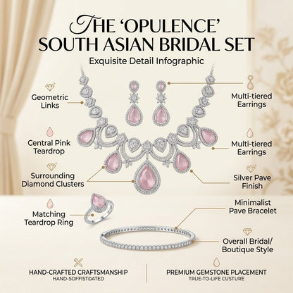 American Diamond Zircon Jewelry Set-22