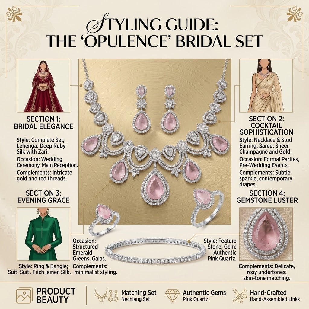 American Diamond Zircon Jewelry Set-22