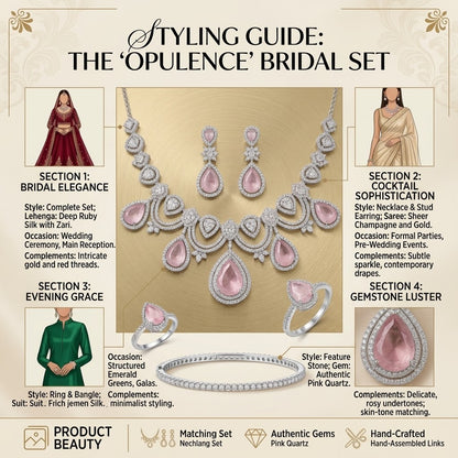 American Diamond Zircon Jewelry Set-22