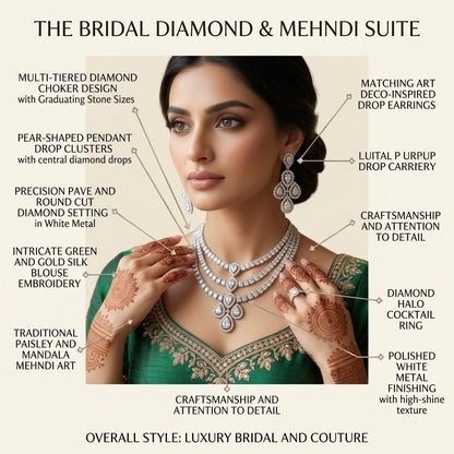 American Diamond Zircon Jewelry Set-21