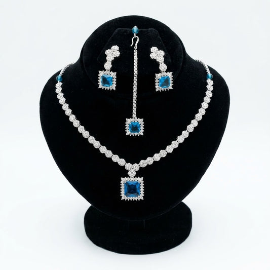 American Diamond Zircon Jewelry Set-20