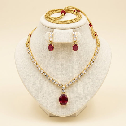 American Diamond Zircon Jewelry Set-19