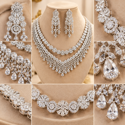 American Diamond Zircon Jewelry Set-15