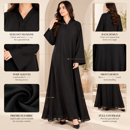 Elegant Front Open Abaya