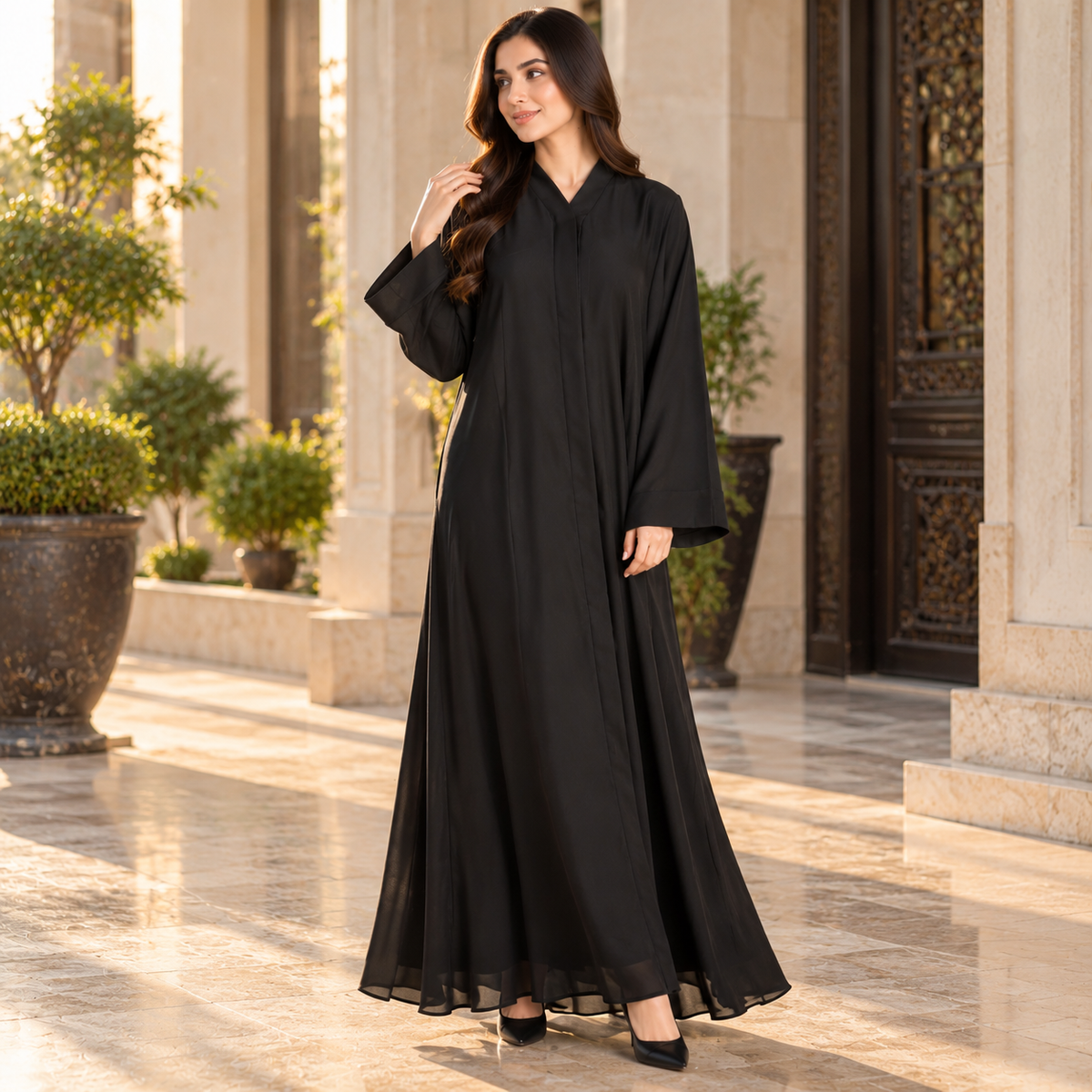 Elegant Front Open Abaya
