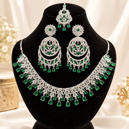 American Diamond Zircon Jewelry Set-12