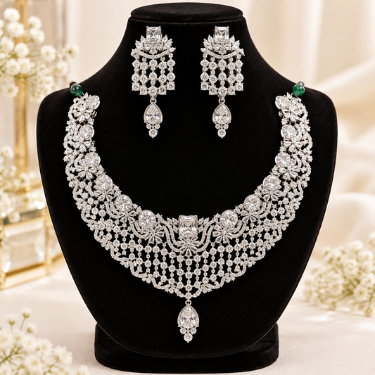 American Diamond Zircon Jewelry Set-29