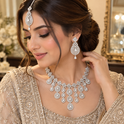 American Diamond Zircon Jewelry Set-28