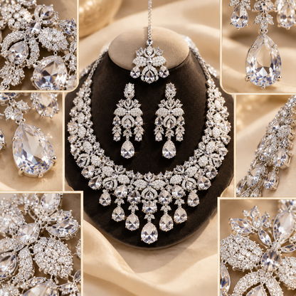 American Diamond Zircon Jewelry Set-14