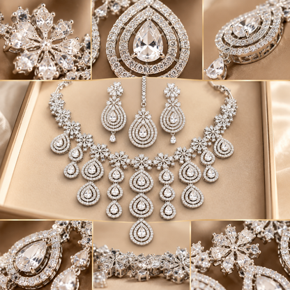 American Diamond Zircon Jewelry Set-28