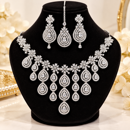 American Diamond Zircon Jewelry Set-28