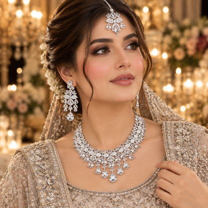 American Diamond Zircon Jewelry Set-25