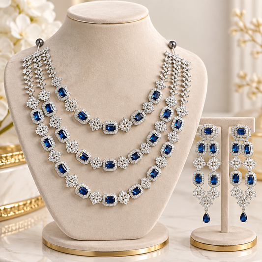 American Diamond Zircon Jewelry Set-38
