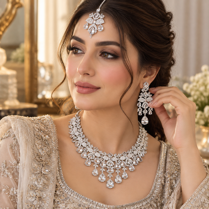 American Diamond Zircon Jewelry Set-25