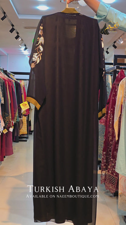 Naeem Boutique – 2-Piece Embroidered Abaya Set with Chiffon Jacket