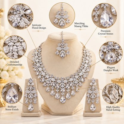 American Diamond Zircon Jewelry Set-25
